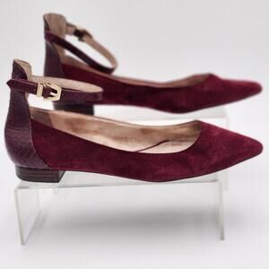 Louise Et Cie Ballerina Flats Suede Women Shoes Burgundy Sz 8 Casual Regal S0044